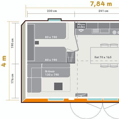 MOBILHOME 4 personnes - Mobil home Confort - 2 chambres