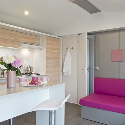 Mobilheim 4 Personen - Mobilheim Prestige SPA - 2 Schlafzimmer, davon 1 Elternsuite - Bettwäsche, Handtücher und Grill