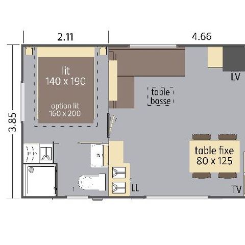 MOBILHOME 6 personas - Casa móvil familiar con aire acondicionado DOMINGO