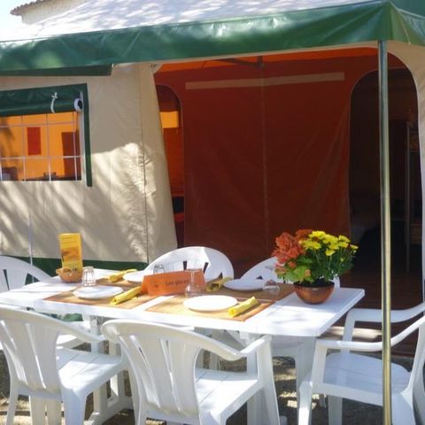 TENT 5 personen - Bengaals Toilé 25m² Standaard (2bed - 5pers.) (zonder sanitair)