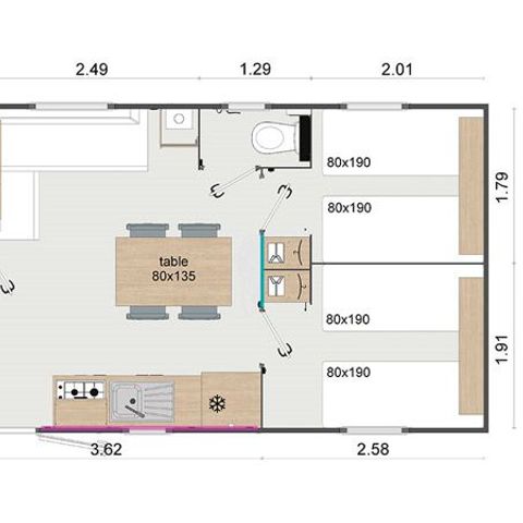 MOBILHOME 6 personas - Gran espacio