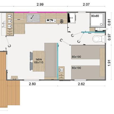 MOBILHOME 4 personas - Familia