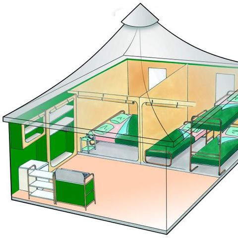 TENDA DA CAMPEGGIO 5 persone - TRAPPER (senza servizi igienici)