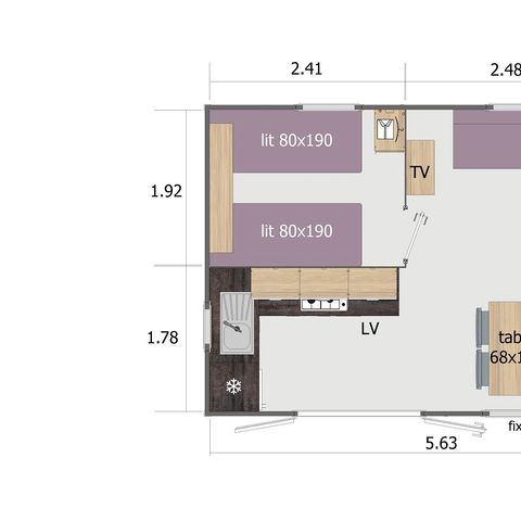 LODGE 5 personas - Premium 2 habitaciones 30 m².