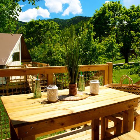 TENTE TOILE ET BOIS 5 personnes - Tente Lodge Confort (avec sanitaires)