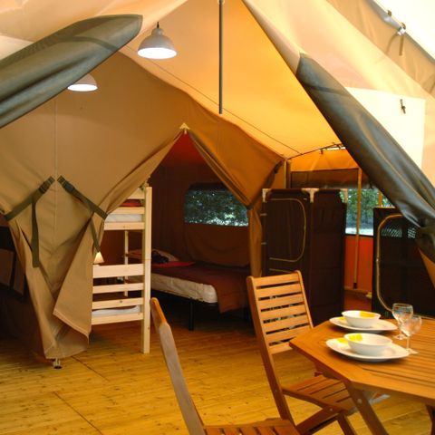 TENDA IN TELA E LEGNO 5 persone - Lodge VICTORIA 30m² / 2 camere (senza bagno)