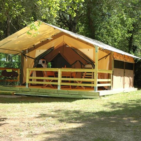 TENDA IN TELA E LEGNO 5 persone - Lodge VICTORIA 30m² / 2 camere (senza bagno)