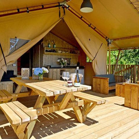 TENTE TOILE ET BOIS 4 personnes - INSOLITE CONFORT LODGE ( 2 chambres)