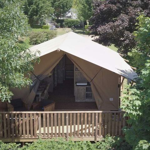 CANVAS AND WOOD TENT 6 people - Insolite Comfort Lodge 3 rooms (without sanitary facilities)