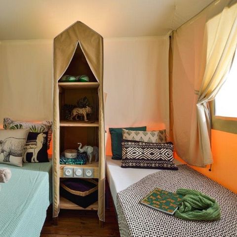 tent 4 personen - LODGETENT JUNGLE (2023) 25 M² ZONDER SANITAIR 4 PERS