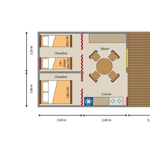 Safaritent 4 personen - De overdekte hut