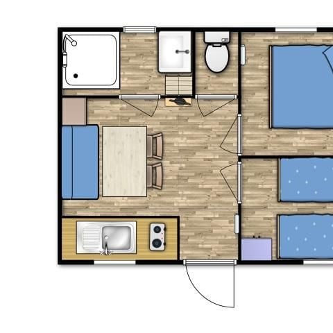 CASA MOBILE 4 persone - Mobilhome 21 m²: un modello piccolo e confortevole.