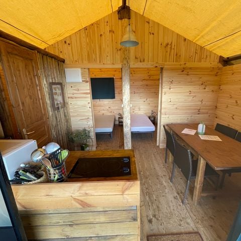 TENTE TOILE ET BOIS 4 personnes - Lodge équipée