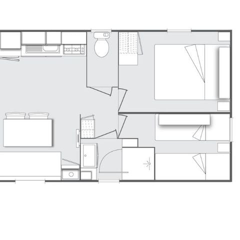 Stacaravan 4 personen - Cocoon voor 4 personen 2 slaapkamers 24m² (2 slaapkamers)