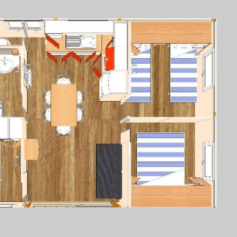 Chalet 6 personen - 3-slaapkamer 32m² vrije tijd