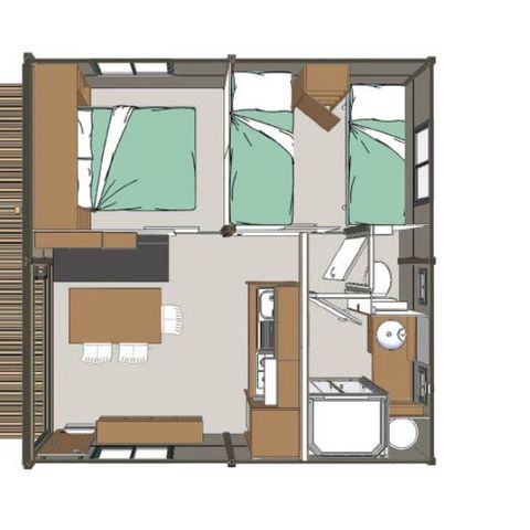 CHALET 5 persone - Evasione per 5 persone 2 camere da letto 24m² zona giorno