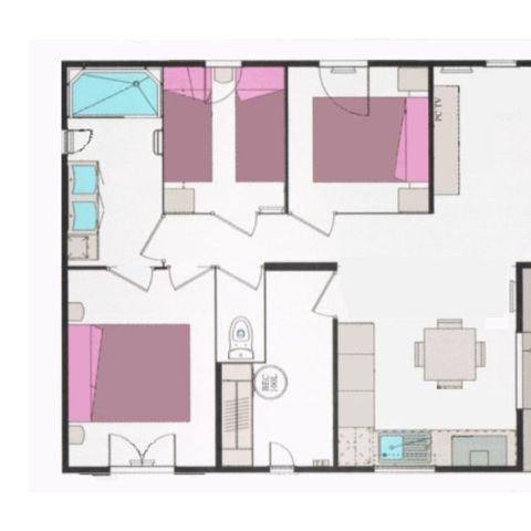 CHALET 7 people - Confort+ sleeps 7 3 bedrooms 70m² (2 bedrooms)