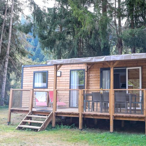 MOBILHOME 7 personnes - COTTAGE LA TRIBU Modèle 2023, 7 places 3 chambres, 1 sdb, 1 wc, lave-vaisselle