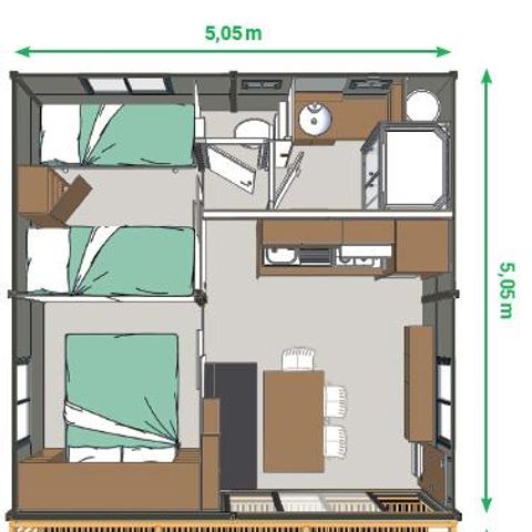 MOBILHOME 5 personas - CABAÑA MOREA CONFORT