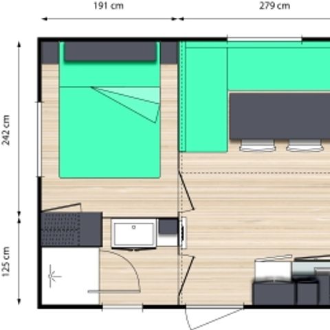 MOBILHOME 6 personas - 3 habitaciones sin aire acondicionado ni televisión