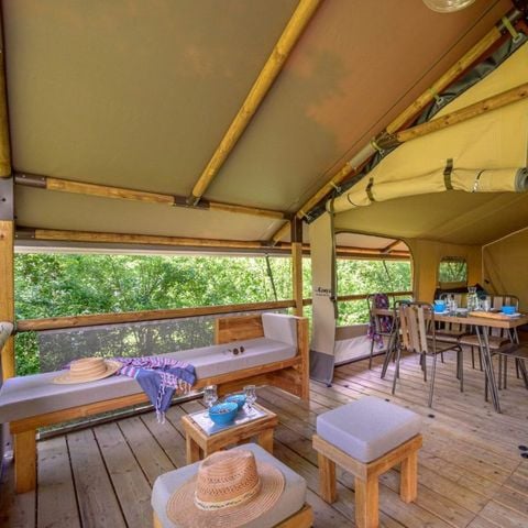 CANVAS AND WOOD TENT 5 people - LODGE BALI CONFORT Without sanitary facilities