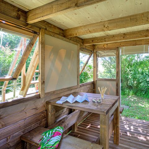 TENTE TOILE ET BOIS 2 personnes - BIVOUAC PERCHE CYCLO Sans sanitaires