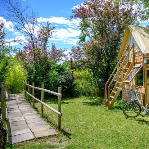 TENTE TOILE ET BOIS 2 personnes - BIVOUAC PERCHE CYCLO Sans sanitaires