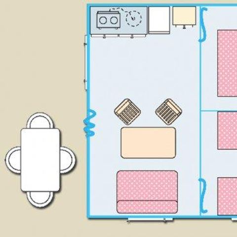 CANVAS BUNGALOW 6 people - FUNFLOWER STANTARD Without sanitary facilities