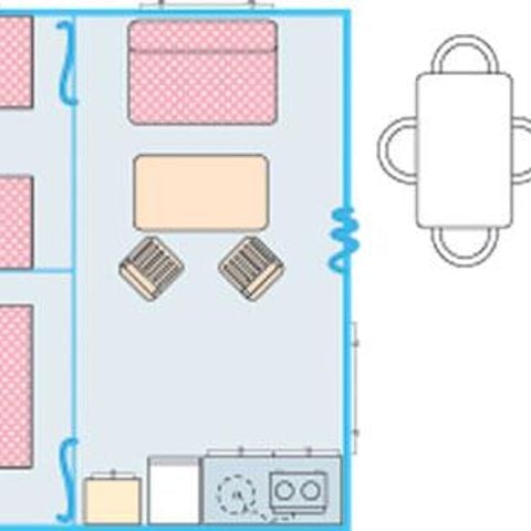 Mobilheim 6 Personen - Funflower Standard - ohne private Sanitäranlagen