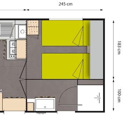 MOBILE HOME 4 people - Comfort 2 bedrooms + TV