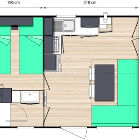 MOBILE HOME 4 people - Le Chêne (2 rooms) + large terrace + TV free WIFI*.