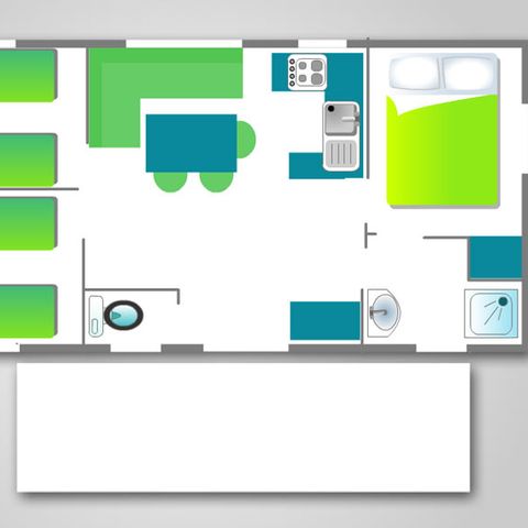 MOBILHEIM 6 Personen - 3 Zimmer