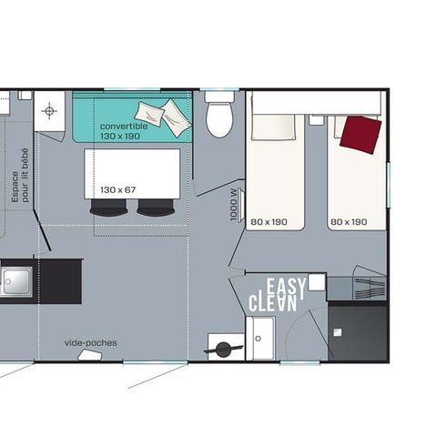 MOBILHEIM 4 Personen - SAVOIE 26m² - 2 Schlafzimmer + Klimaanlage