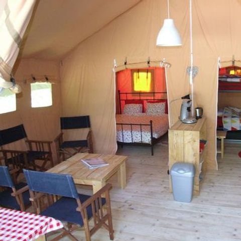 TENTE TOILE ET BOIS 6 personnes - Safaritent Ensuite Le Verdoyer