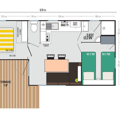 MOBILHOME 5 personnes - Confort Loggia