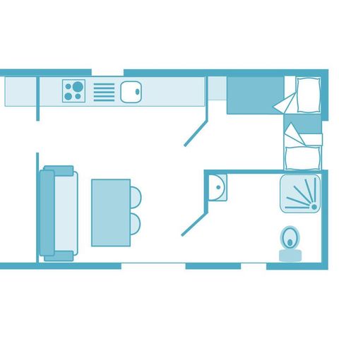 MOBILHOME 4 personas - FAMILY CLASSIC PMR 27 m² con aire acondicionado