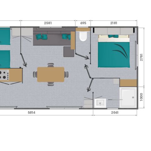 MOBILHOME 4 personas - Premium Loggia 30m² con aire acondicionado