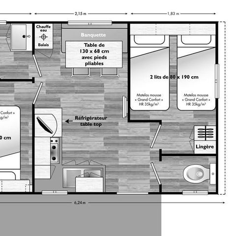 MOBILHOME 4 personnes - Classic Compact