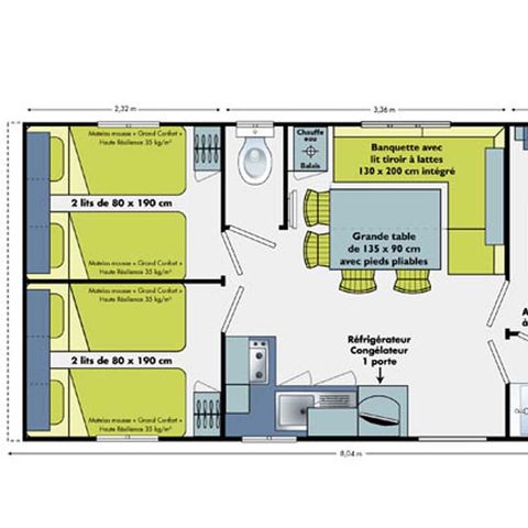 MOBILHEIM 6 Personen - Reihe Komfort + 3Ch 6P 33m2