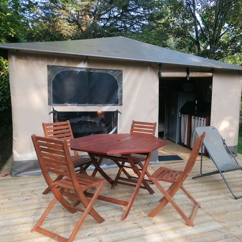 TENTE TOILE ET BOIS 5 personnes - TENTE LODGE FAMILALE