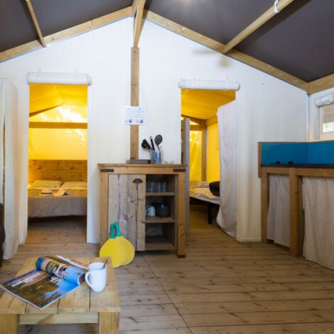 CANVAS AND WOOD TENT 5 people - TENTE VENDEENNE (Without sanitary facilities) (EDEN)