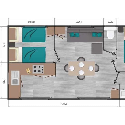 MOBILE HOME 6 people - 2-bedroom Caribbean mobile home