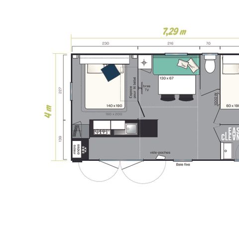 MOBILHOME 6 personnes - Confort 26 m² - 2 chambres