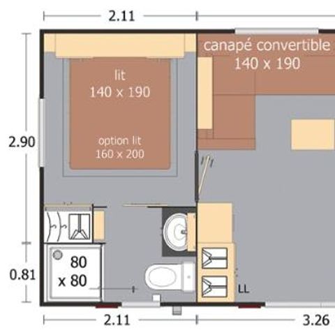 MOBILHEIM 8 Personen - Komfort 40m² - 3 Zimmer