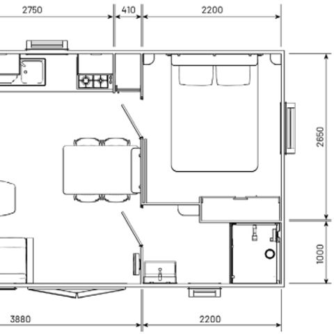 MOBILHEIM 6 Personen - Premium 35m² - 3 Schlafzimmer + privates Spa