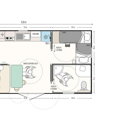 MOBILHOME 4 personnes - Confort 31m² - 2 chambres + terrasse semi-couverte PMR