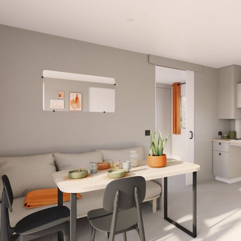 MOBILHOME 4 personas - Confort 31m² - 2 habitaciones + terraza semicubierta PMR