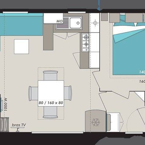 MOBILE HOME 6 people - 3-bedroom resort