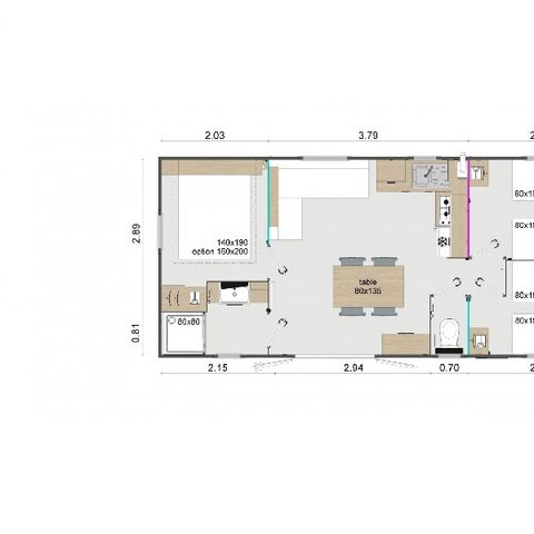MOBILHOME 6 personas - Casa móvil Comfort - 3 habitaciones