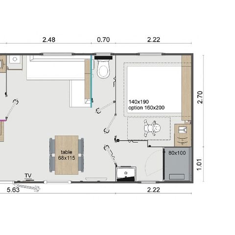 MOBILHOME 4 personas - Mobil home Confort+ - 2 habitaciones
